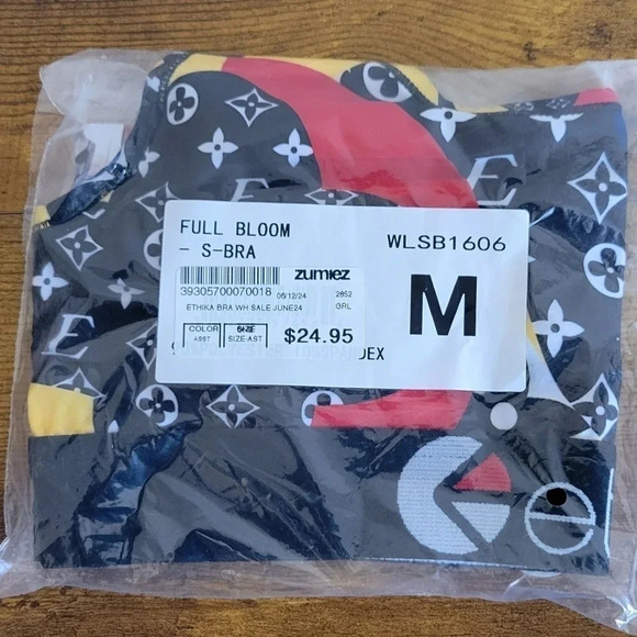 ETHIKA Women's Full Bloom Multi-color Sports Bra Size Medium NWT - Picture 4 of 6